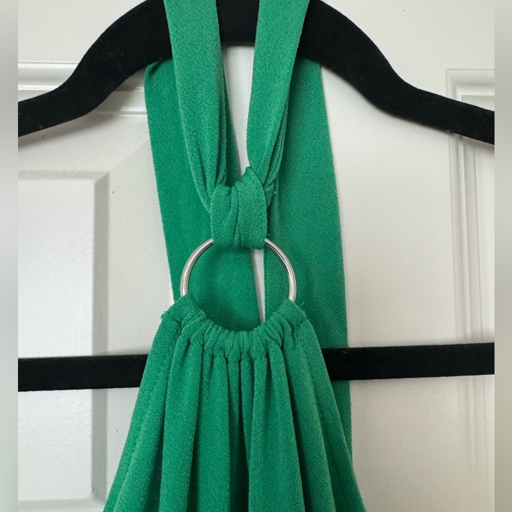 Express Vibrant Green Halter Dress